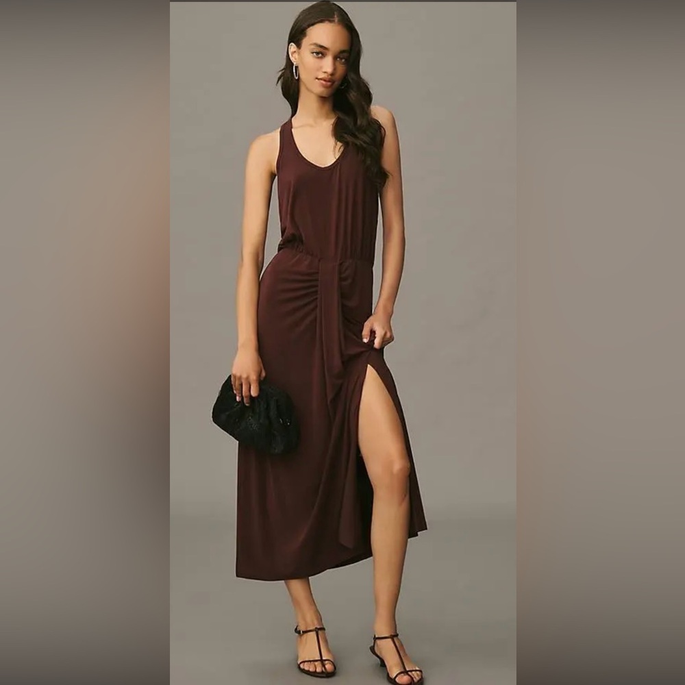 NWT! Anthropologie- Dolan Sleeveless Draped Midi Dress